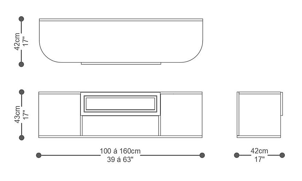 Image of the main dimensions of the product